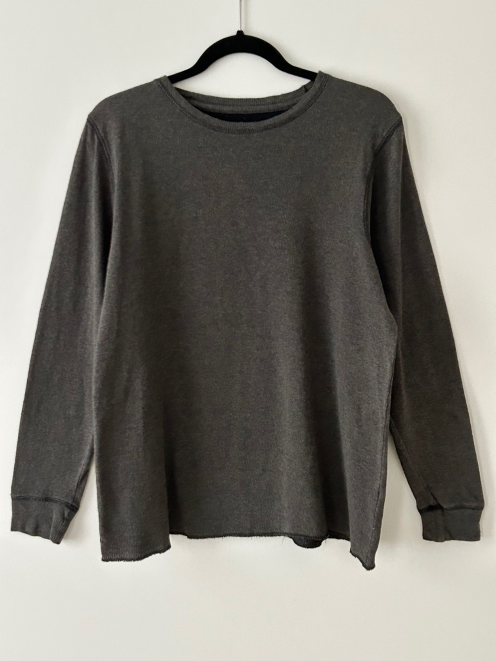 Reclaim 100% Cotton Gray Crewneck Long Sleeve Tee